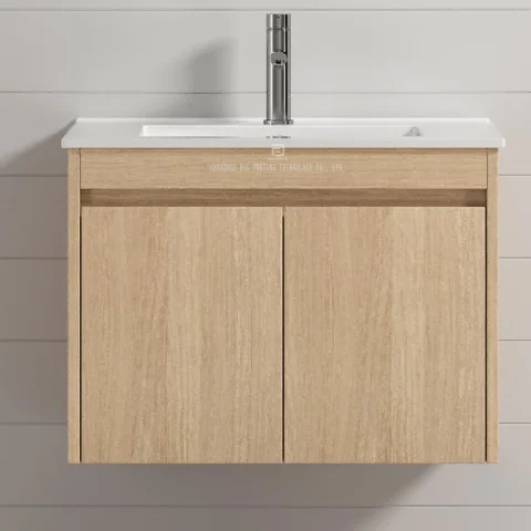 Sleek Floating Bathroom Vanity with Waterproof Plywood Cabinet and Ceramic Basin 8