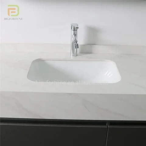 Modern European Wall Mounted Plywood Bathroom Vanity Set with LED Mirror & Storage – 47-49 Inch