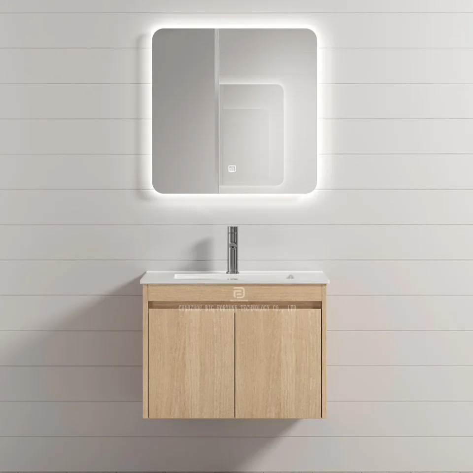 Sleek Floating Bathroom Vanity with Waterproof Plywood Cabinet and Ceramic Basin