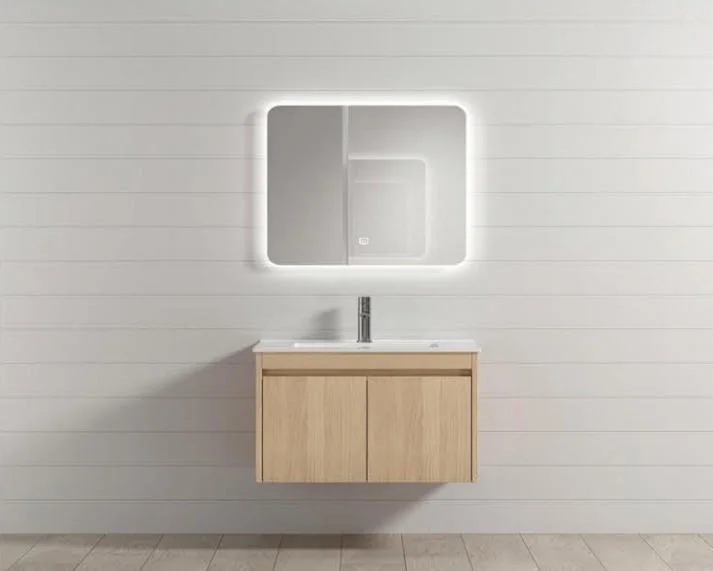 Sleek Floating Bathroom Vanity with Waterproof Plywood Cabinet and Ceramic Basin