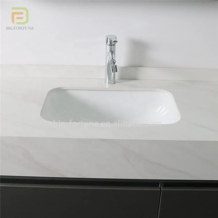 Modern European Wall Mounted Plywood Bathroom Vanity Set with LED Mirror & Storage – 47-49 Inch