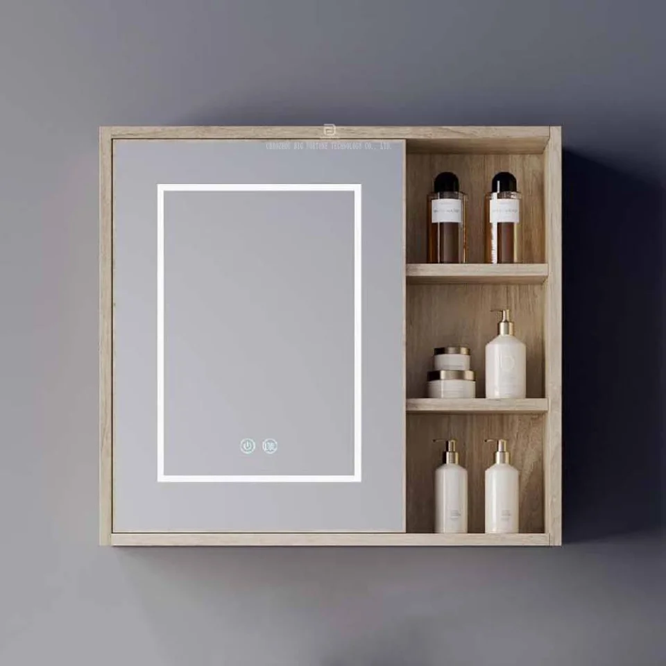 Contemporary Wall Mounted Plywood Bathroom Vanity with Ceramic Basin & LED Mirror – Durable Modern Bathroom Cabinet