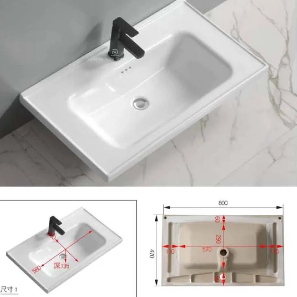 Contemporary Wall Mounted Plywood Bathroom Vanity with Ceramic Basin & LED Mirror – Durable Modern Bathroom Cabinet