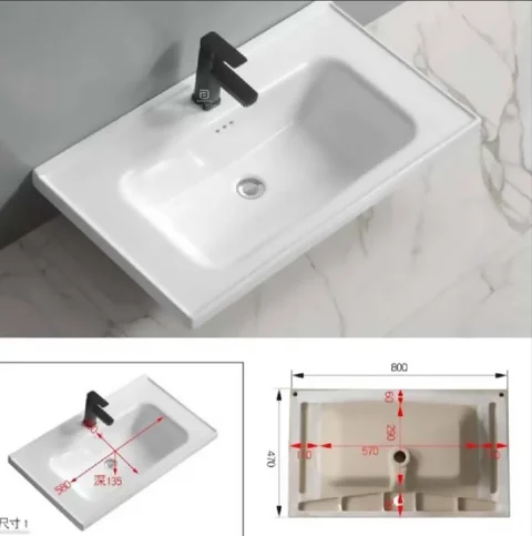 Contemporary Wall Mounted Plywood Bathroom Vanity with Ceramic Basin & LED Mirror – Durable Modern Bathroom Cabinet