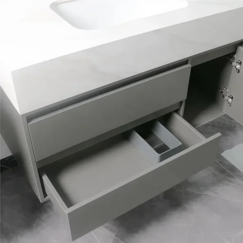 Modern European Wall Mounted Plywood Bathroom Vanity Set with LED Mirror & Storage – 47-49 Inch 3